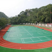 深圳宝安塑胶跑道施工-学校球场施工-足球场塑胶跑道建设工程图片