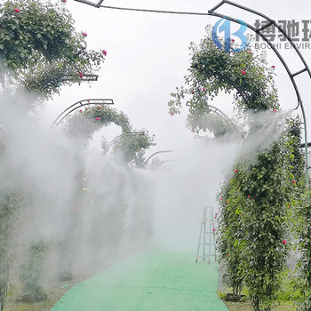 屋顶花园餐厅水雾造景，公园喷雾降温别出心裁博驰环境