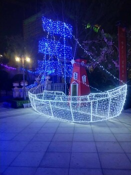 江苏苏州炫彩夺目的灯光节出租，帆船造型灯出租