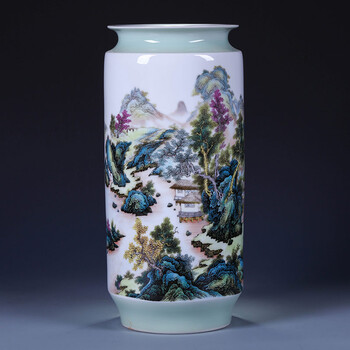 景德鎮(zhèn)名家作品花瓶工藝美術師手繪小花瓶