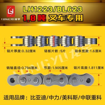 合力/合杭1.8吨叉车适用厂家直供LH1223/BL623板式链条