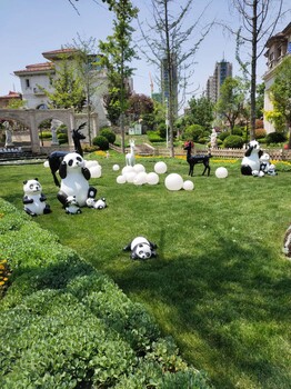 玻璃钢熊猫模型出租租赁熊猫展人气户外美陈道具