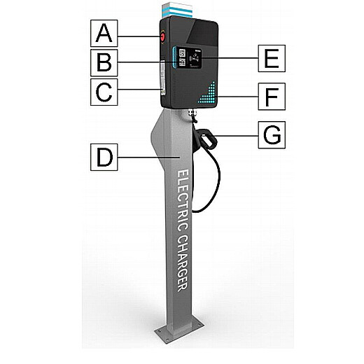 安科瑞新能源汽车充电桩器电动汽车通用交流7KW快充适用特斯拉