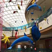 仿真海豚摆件，玻璃钢海豚雕塑，泡沫雕塑海豚造型