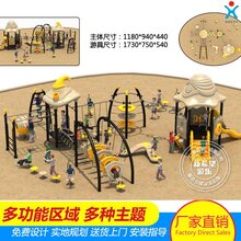 户外非标定制厂家广场公园非标游乐设备组合滑梯绳网攀爬图片