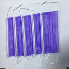 现货彩色无纺布制作的彩色口罩紫色图片