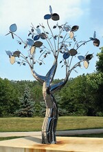 不锈钢树雕塑锻打工艺制作不锈钢艺术品园林景观雕塑