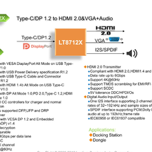 LT8712XDP转HDMIVGA转换器与USBCTYPE-C芯片