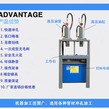 液压双工位冲断机便携式液压冲断机多工位冲断机镀锌管冲断机