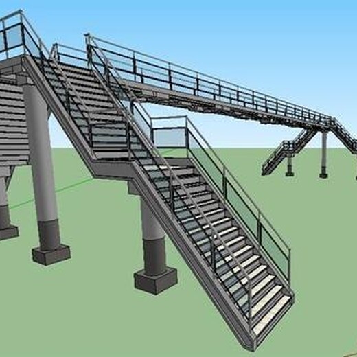 海珠钢结构人行通道钢结构楼梯