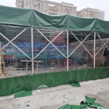 中赞厂家定制大型物流蓬库房雨棚移动式车棚活动推拉篷