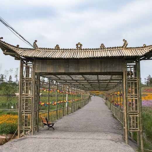 峨眉山竹门牌楼建筑制作