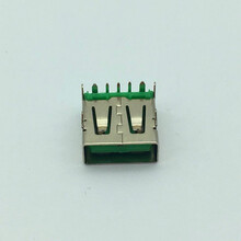 USB母座5P大电流90度绿色