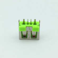 USB母座大电流180度直插立式直边绿色