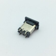 USBTYPE-C母座24P立式直插贴片带护套10.5