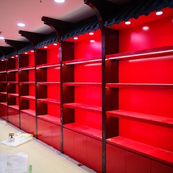 北京周边展柜钢木结构化妆品展柜展柜定做