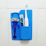 硅胶牙刷支架浴室牙刷牙膏收纳盒强力吸盘牙刷支架