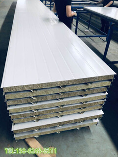 A级不燃性彩钢岩棉夹芯板厂家50,75,100mm的价格-不锈钢夹芯板图片5