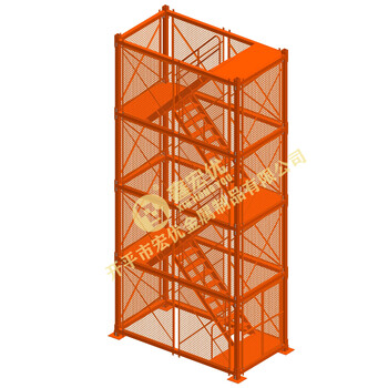 鑫宏优脚手架桥梁施工重型安全梯笼箱式上下爬梯
