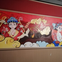 成都墙体彩绘手工壁画餐饮店室内绘画
