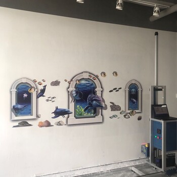 3D墙面彩绘机客厅背景墙面打印喷画机