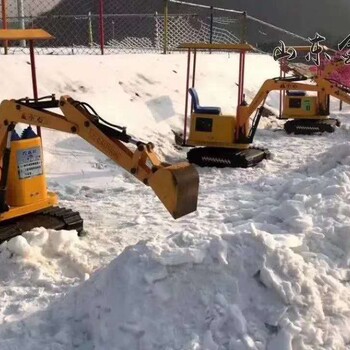 用心做滑雪场设备儿童挖掘机电动挖雪机儿童工程机械仿真车
