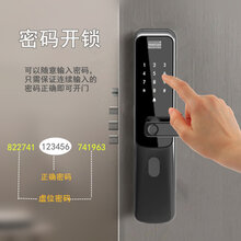 指纹锁智能密码锁防盗木门电子家用磁卡钥匙半自动一握开酒店锁体图片