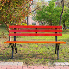 献县瑞达公园公共座椅铸铝防腐木长条椅