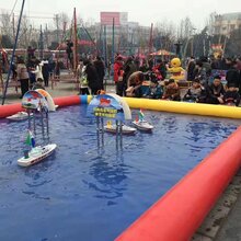 广场儿童游乐遥控船水上电动遥控仿真军舰庙会中小型游乐设施图片