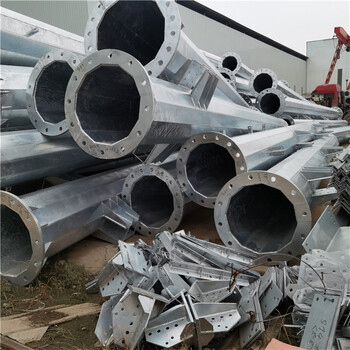 霸州10KV直線鋼管桿18米電力鋼桿耐張桿定制