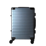 新款仿皮纹铝镁合金拉杆箱万向轮行李箱铝框登机箱TSA锁旅行箱