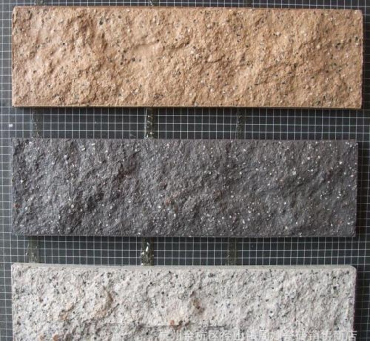仿石砖采用2次布料技术,形成仿天然石材的型材,使外墙有一种天然石材