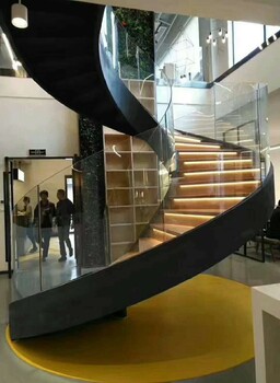 陕西展厅玻璃扶手旋转楼梯制作价格
