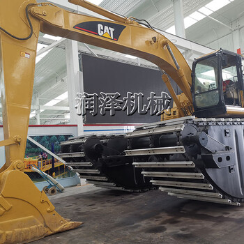 明暗渠清理水路兩棲挖掘機(jī)履帶式浮箱水陸兩棲挖掘機(jī)