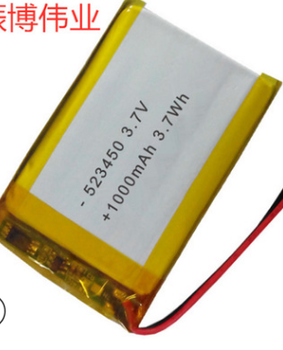 523450聚合物锂电池蓝牙音箱医用设备3.7V1000mAh523450锂电池