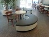 咖啡厅新款弧形沙发公司休息区沙发奶茶店沙发厂家定做