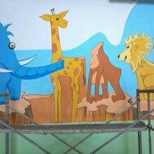 郑州墙体彩绘公司文化墙设计幼儿园装饰壁画