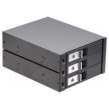 光驱3.5寸三盘位SATA/SAS内置硬盘盒5.25寸热插拔硬盘抽取盒图片
