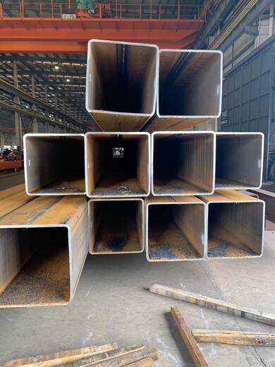 Q235B薄壁方管钢结构用400x150x12大口径方矩管壁厚均匀