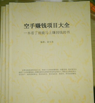 赚钱好点子：销售《空手赚钱项目大全》赚钱项目书,立即赚钱