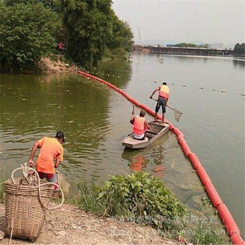 水上挂网拦水下垃圾的截污浮筒水库水电站拦污漂排