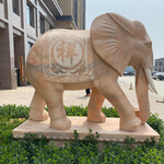 晚霞红石象雕刻制作-石雕大象批发厂家