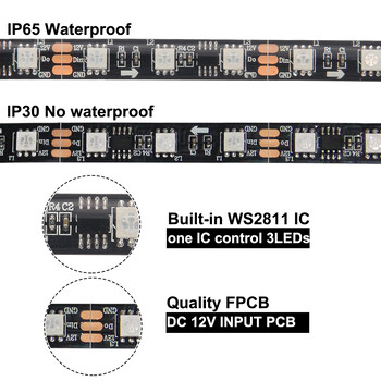 盛美光電LED燈條WS2811幻彩外置IC5050貼片DC12V可編程