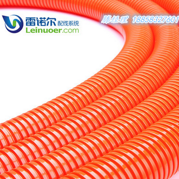 橙色波纹穿线管现货，橙色阻燃尼龙软管，橙色塑料波纹管