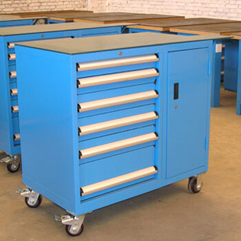 六抽重型工具柜尺寸带脚轮移动工具柜定做广州钢制工具柜厂家