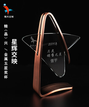 金属星星奖品2019年度奖杯奖牌订制港珠奥会议奖品