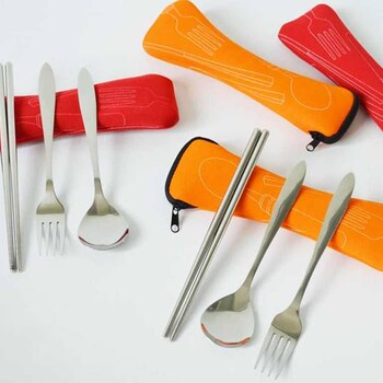 西安便携式餐具勺子不锈钢筷子勺子叉子便携式三件套