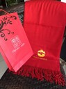 西安羊絨紅圍巾，年會禮品圍巾，小方巾做字