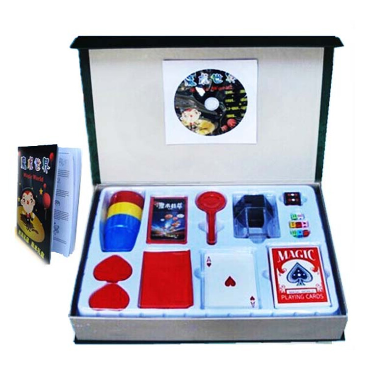 魔术道具套装8种魔术带教学视频光盘高档玩具礼盒魔术道具批发