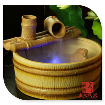 陶罐流水陶瓷摆件，景德镇陶瓷喷泉定做批发厂家